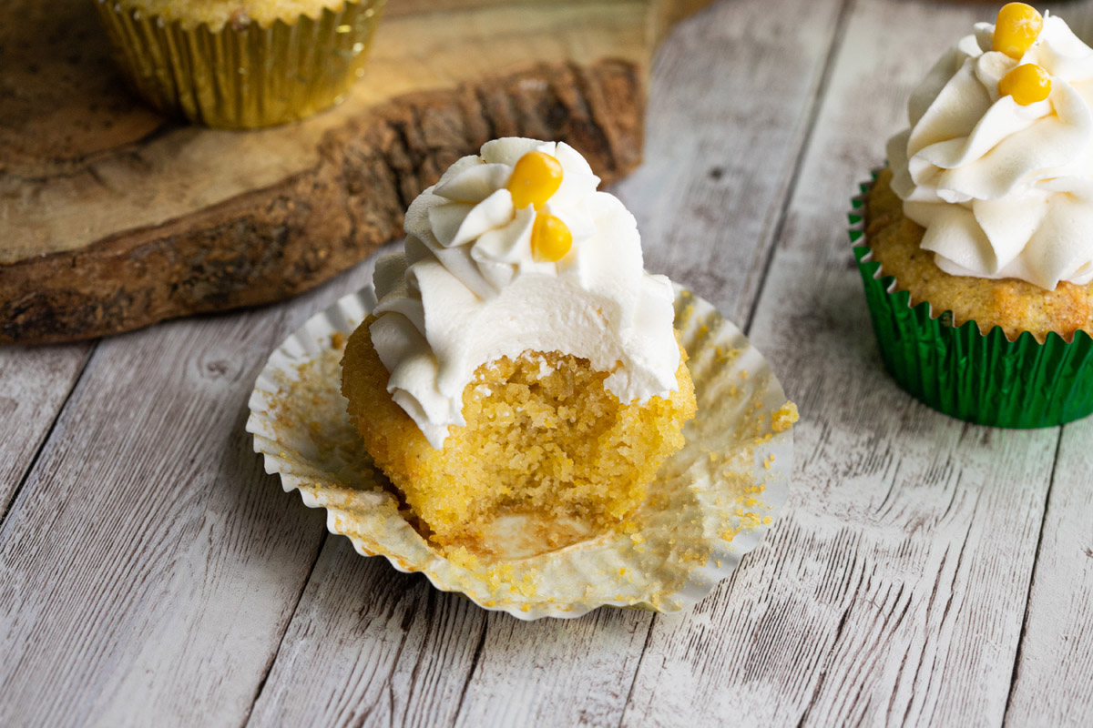Trader Joe's Corn & Hatch Chile Cupcakes with Honey Buttercream
